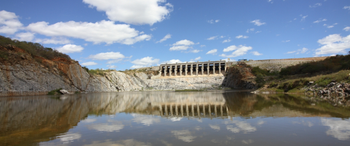Atualmente, o açude Castanhão possui uma reserva hídrica de 1.312,40 hm³ . | Foto: Governo do Estado do Ceará