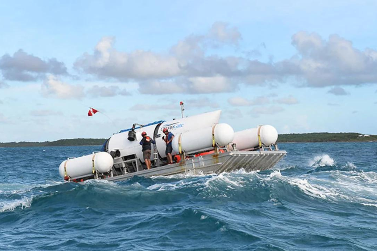 Submersivo implodiu durante expedição ao Titanic. | Foto: OceanGate Expeditions/AFP