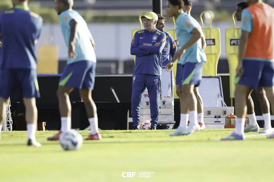 Futebol: Carlo Ancelotti comanda primeiro treino na Seleção Brasileira de olho nas Eliminatórias