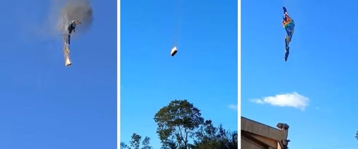 Tragédia: Balão com mais de 20 pessoas cai em Praia Grande (SC) após pegar fogo; ao menos 8 mortos