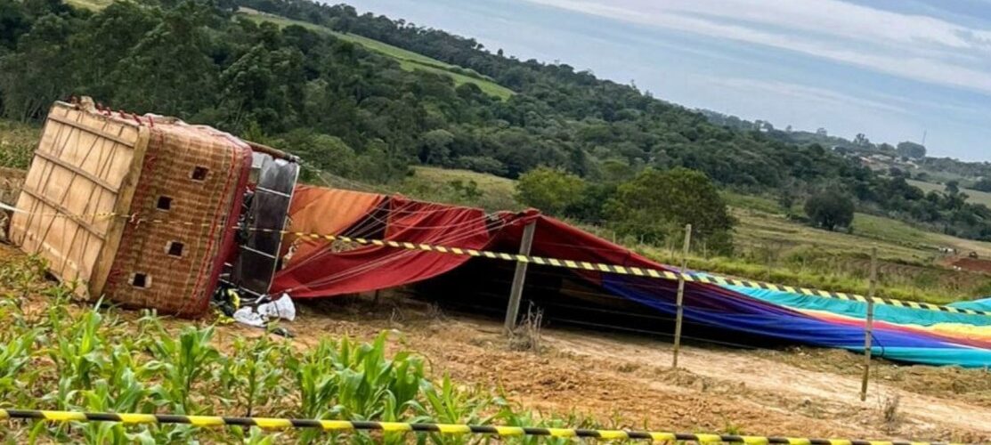 Acidente: Balão com 35 pessoas cai no interior de SP; uma morte confirmada e piloto tinha certificado vencido