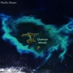 Fenômeno: Satélite revela ilha cercada por anel verde brilhante no oceano; entenda