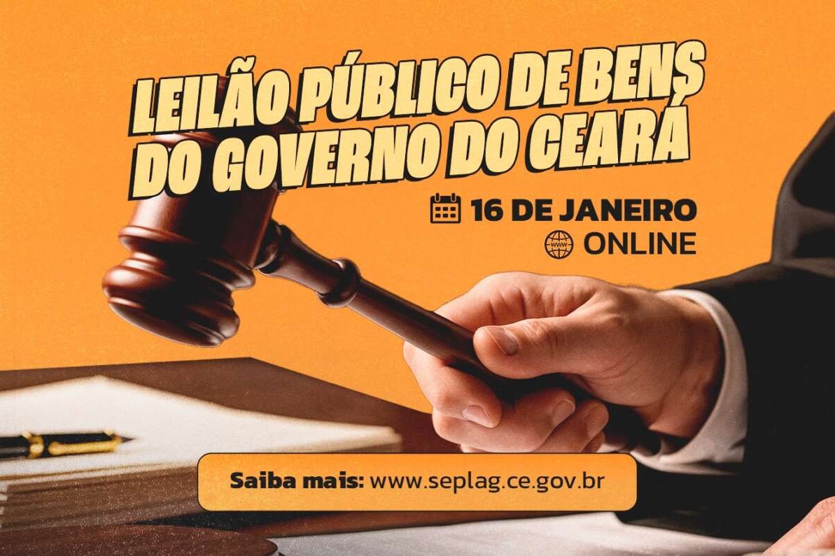 Leilão: Seplag-CE realiza leilão online de veículos e bens do Estado nesta sexta-feira (16)