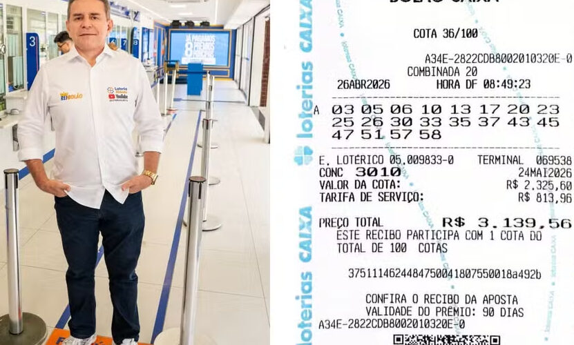 Dono de lotérica ganha bolão de R$ 168 milhões