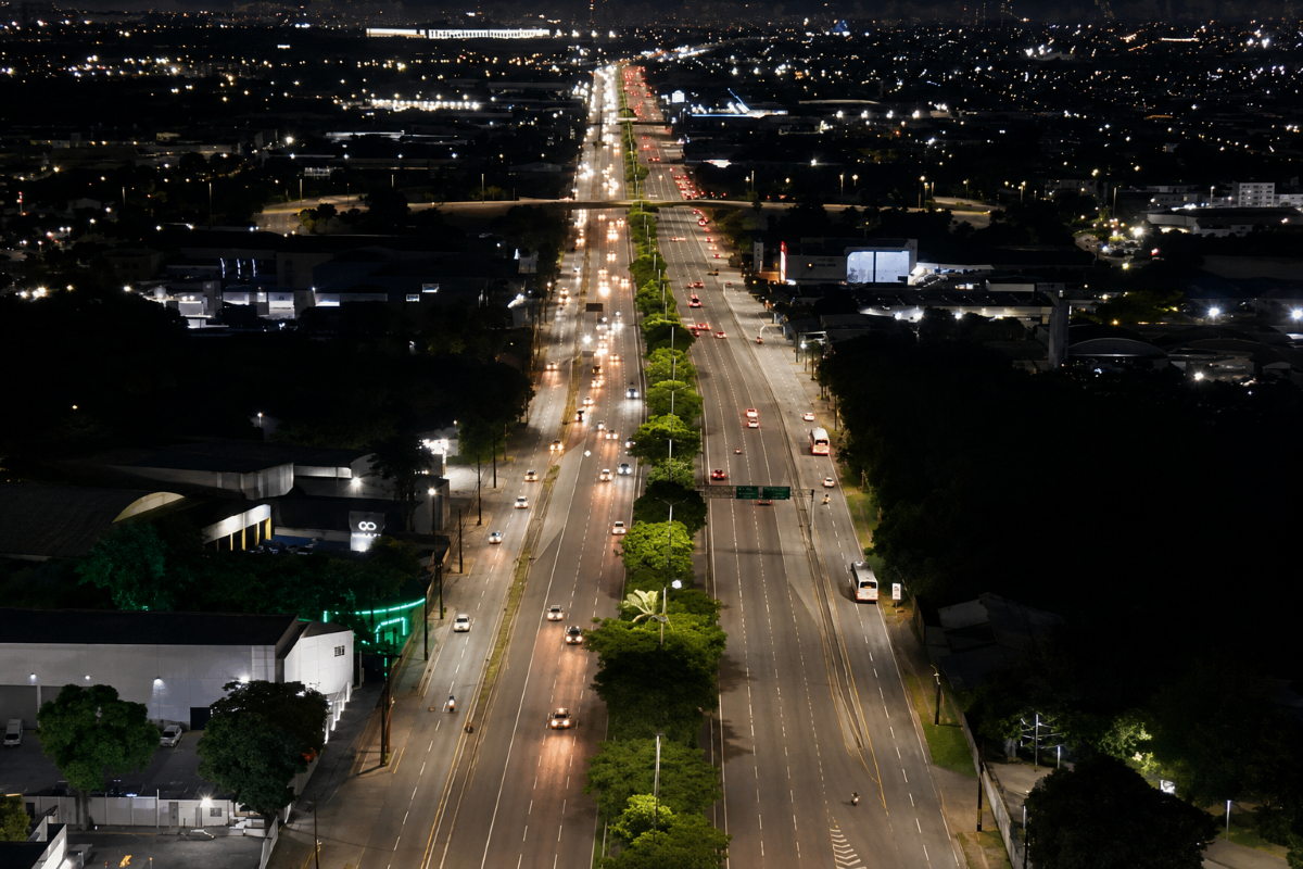 Cidade: BR-116 ganha iluminação em LED