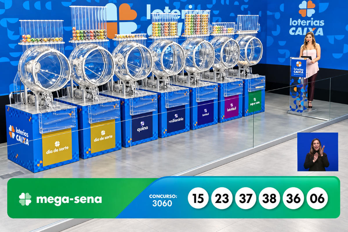 Loteria: Mega-Sena 3060 sorteia dezenas neste domingo