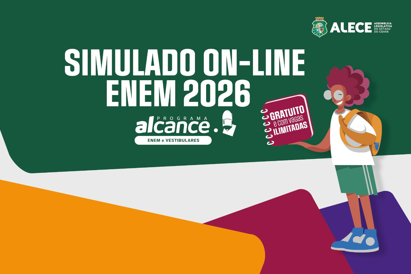 Educação: Programa Alcance promove simulado on-line do Enem Simulado gratuito será realizado de 12 a 25 de setembro e terá provas com questões de todas as áreas cobradas no exame