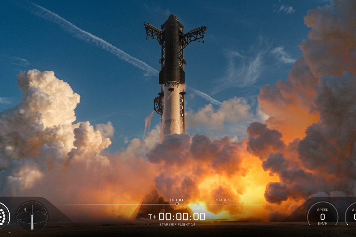 SpaceX lança Starship em voo ao redor da Terra